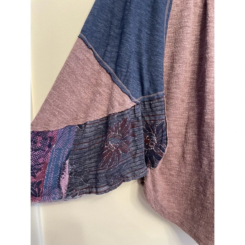 Free People We the Free Friday Fever Top Women XS Purple Blue Boho Patchwork New